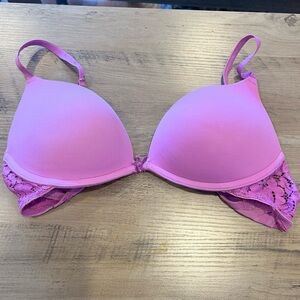 Xhilaration Pink Lace Trim Push-Up Bra
